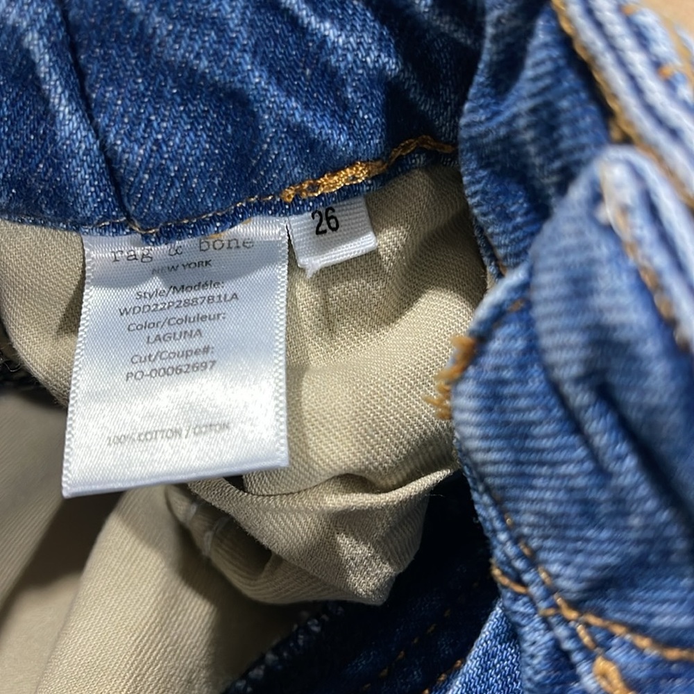 RAG & BONE ALISSA HIGH WAISTED BARREL CUT ANKLE BUTTON FLY FRONT JEANS (Altered) - Picture 11 of 16